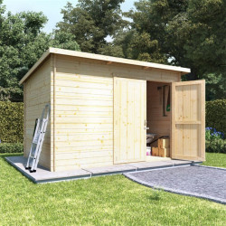 10x8 Log Cabin Ouble Oor Billyoh Pent Log Cabin Windowless Heavy Duty Shed Range 19