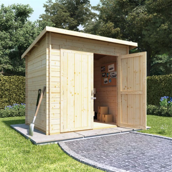 Buy 8x6 log cabin ouble oor BillyOh Pent Log Cabin Windowless Heavy Duty Shed Range 28 Online - Garden Houses & Buildings