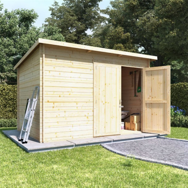 Buy 10x8 log cabin ouble oor BillyOh Pent Log Cabin Windowless Heavy Duty Shed Range 28 Online - Garden Houses & Buildings