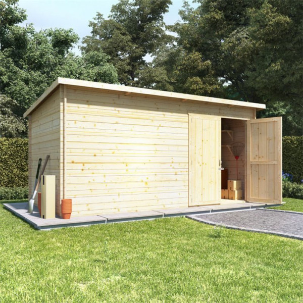 Buy 14x8 log cabin ouble oor BillyOh Pent Log Cabin Windowless Heavy Duty Shed Range 28 Online - Garden Houses & Buildings