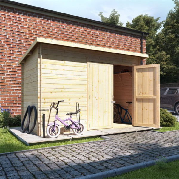Buy 10 x 6 ouble oor BillyOh Pent Log Cabin Windowless Heavy Duty Bike Store Range 19 Online - Garden Houses & Buildings