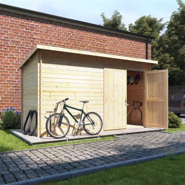 Buy 12 x 6 ouble oor BillyOh Pent Log Cabin Windowless Heavy Duty Bike Store Range 28 Online - Garden Houses & Buildings