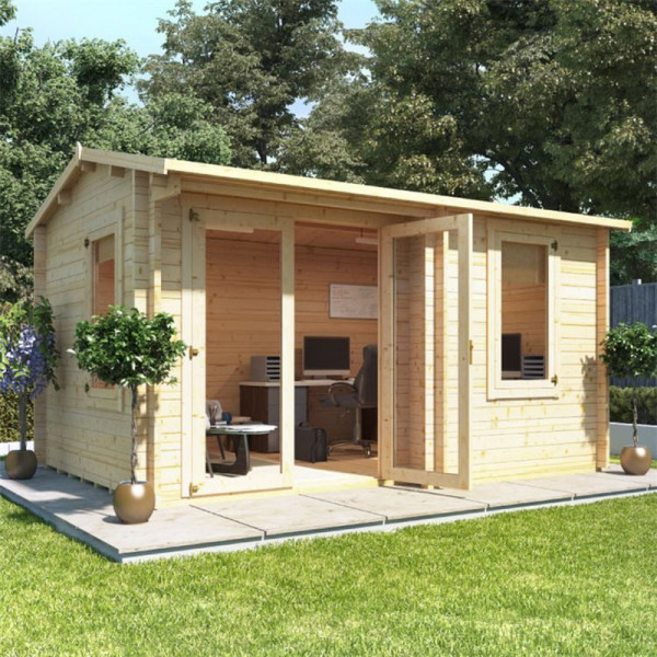 Buy BillyOh Kent Garden Office PT W4.0m x D3.0m 44mm Online - Garden Houses & Buildings