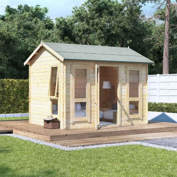 Buy 10x8 moern sgl oor BillyOh Darcy Log Cabin Summerhouse 19 Online - Garden Houses & Buildings