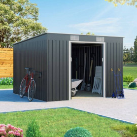 9x8 Cargo Pent Metal Shed Grey Billyoh