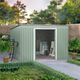 9x8 Cargo Pent Metal Shed Green Billyoh