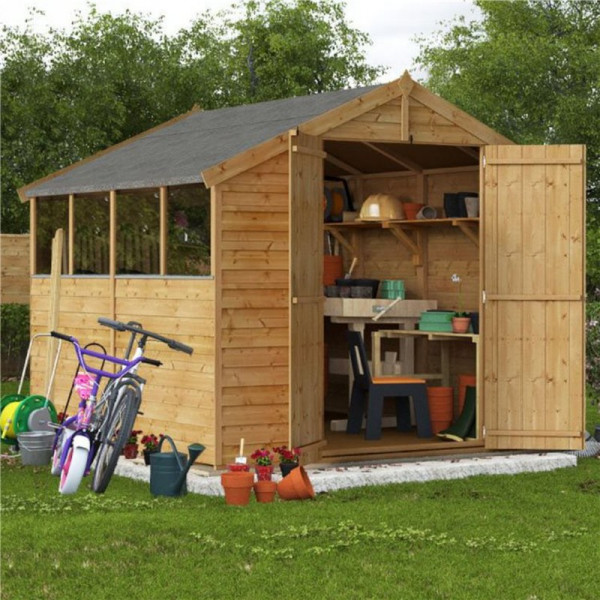 Buy 8' x 8' BillyOh Keeper Overlap Apex Shed Windowed Online - Garden Furniture
