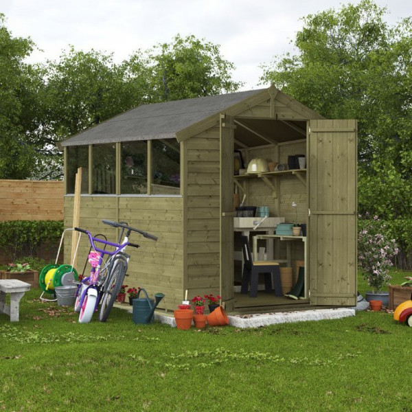 Buy 8' x 6' BillyOh Keeper Overlap Apex Shed Windowed Online - Sheds