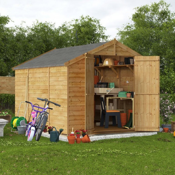 Buy 10' x 8' BillyOh Keeper Overlap Apex Shed Windowless Online - Sheds