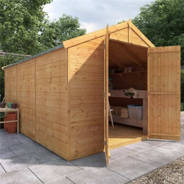 Buy 12' x 8' BillyOh Master Tongue and Groove Apex Shed Windowless Online - Garden Furniture