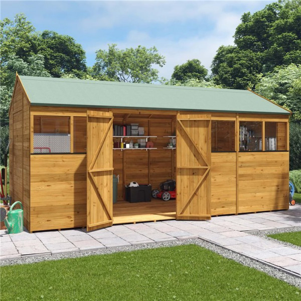 Buy 16' x 8' BillyOh Expert Tongue and Groove Reverse Apex Workshop Windowed Online - Garden Furniture