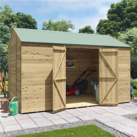 12 X 8 Billyoh Expert Tongue and Groove Reverse Apex Workshop Windowless