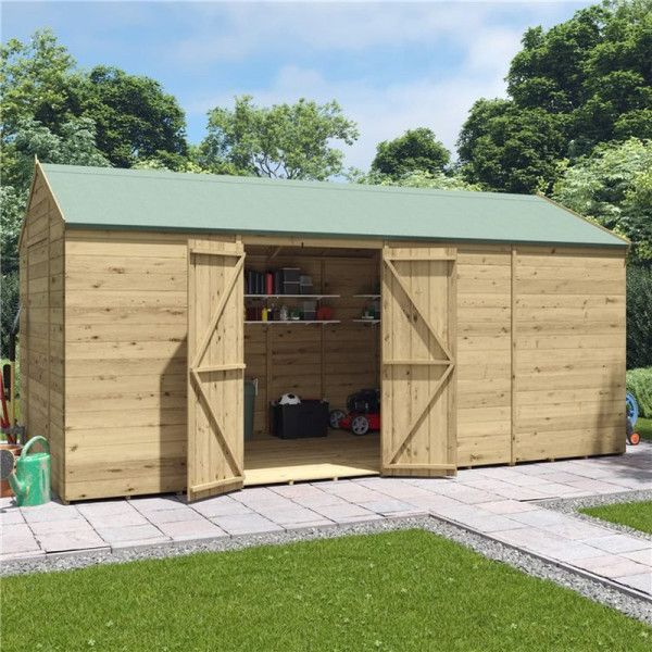 Buy 16' x 8' BillyOh Expert Tongue and Groove Reverse Apex Workshop Windowless Online - Garden Furniture