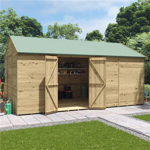 Buy 16' x 10' BillyOh Expert Tongue and Groove Reverse Apex Workshop Windowless Online - Garden Furniture