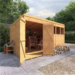 12 X 8 Billyoh Expert Tongue and Groove Pent Workshop Windowed