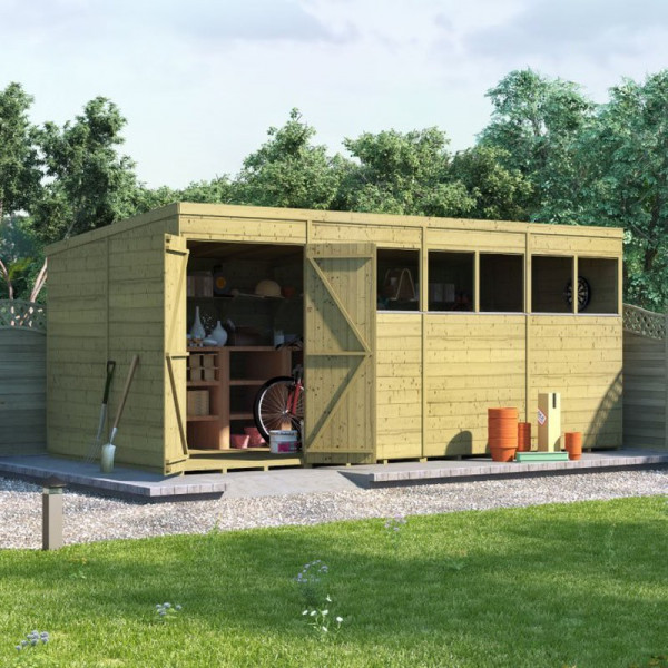 Buy 16' x 8' BillyOh Expert Tongue and Groove Pent Workshop Windowed Online - Garden Furniture
