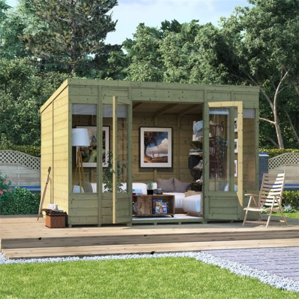 Buy BillyOh Bella Tongue and Groove Pent Summerhouse PT 10x8 T&G Pent Summerhouse Online - Garden Houses & Buildings