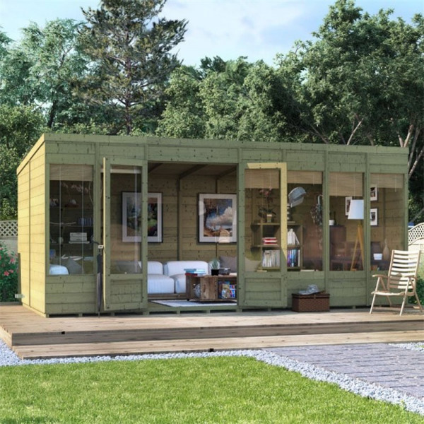 Buy BillyOh Bella Tongue and Groove Pent Summerhouse PT 16x8 T&G Pent Summerhouse Online - Garden Houses & Buildings