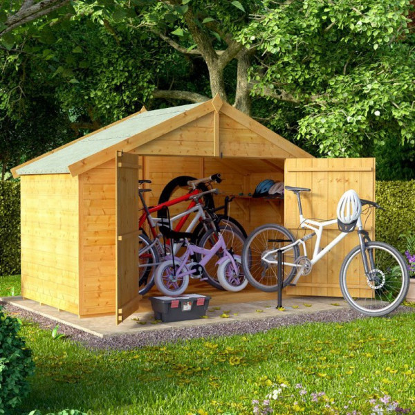 Buy Mini Master Tongue and Groove Apex Bike Log Mower Store Shed 4 x 8 BillyOh Online - Garden Furniture