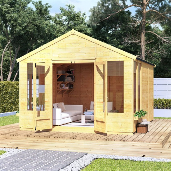 Buy BillyOh Holly Tongue and Groove Apex Summerhouse 12x10 T&G Apex Summerhouse Online - Garden Houses & Buildings