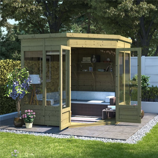 Buy BillyOh Picton Corner Summerhouse PT 7x7 T&G Corner Summerhouse Online - Garden Houses & Buildings