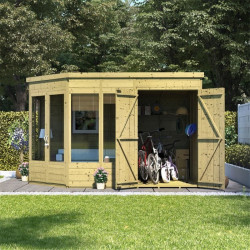 Billyoh Penton Corner Summerhouse with Side Store Pt11x7 Store on Right