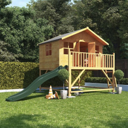 Lollipop Max Tower Wooden Kids Outdoor Playhouse with Slide 6 X 7 Billyoh