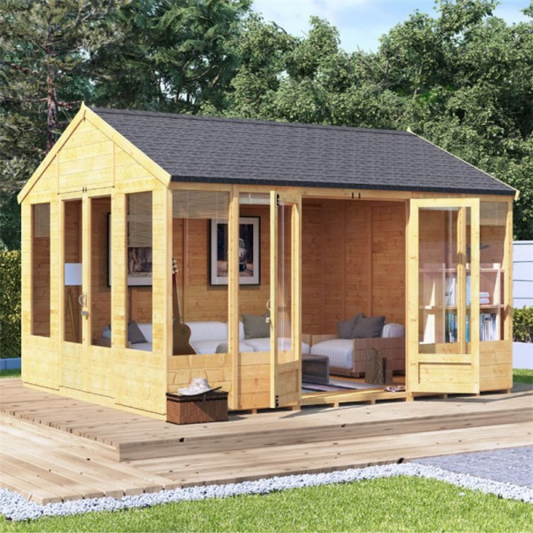 Buy BillyOh Tessa Tongue and Groove Reverse Apex Summerhouse 12x10 T&G Tessa Online - Garden Houses & Buildings