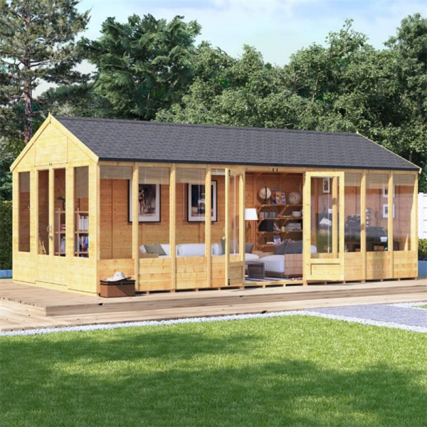 Buy 20 x 10 BillyOh Tessa Tongue and Groove Reverse Apex Roof Garden Summerhouse Online - Garden Houses & Buildings