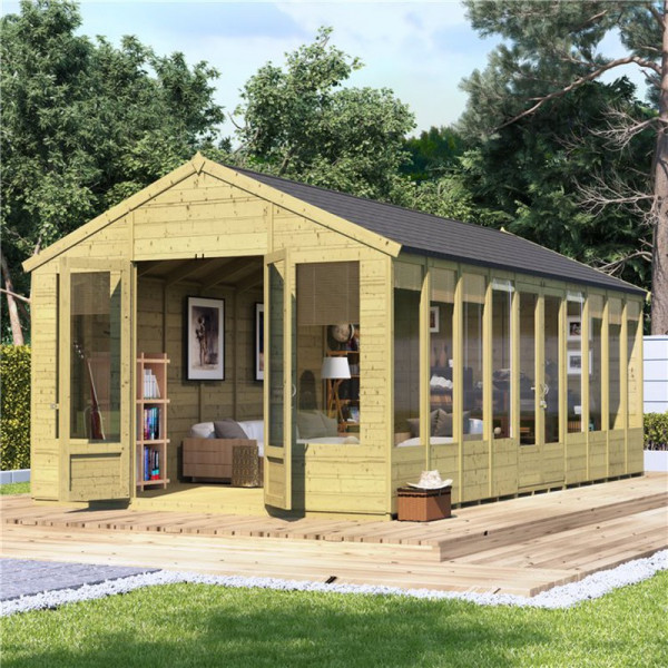 Buy BillyOh Tessa Tongue and Groove Reverse Apex Summerhouse PT 20x10 T&G Tessa Online - Garden Houses & Buildings