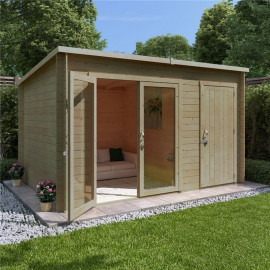 12 X 8 Pressure Treated Log Cabin Billyoh Tianna Log Cabin Summerhouse with Side Store 19mm