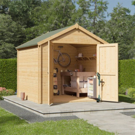 Billyoh Pro Apex Log Cabin W2.4m X D2.4m 19mm Tongue & Groove Walls & Wide Door