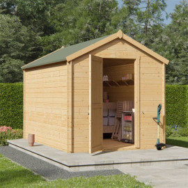 Billyoh Pro Apex Log Cabin W2.1m X D3.3m 19mm Tongue & Groove Walls & Wide Door