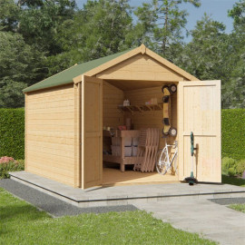 Billyoh Pro Apex Log Cabin W2.4m X D3.3m 19mm Tongue & Groove Walls & Wide Door