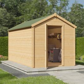 Billyoh Pro Apex Log Cabin W2.1m X D3.9m 19mm Tongue & Groove Walls & Wide Door