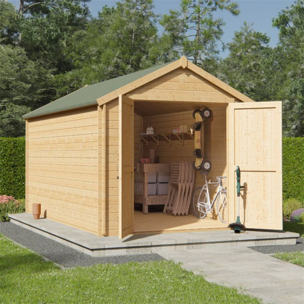 Buy BillyOh Pro Apex Log Cabin W2.4m x D3.9m 19mm Tongue & Groove Walls & Wide Door Online - Garden Houses & Buildings