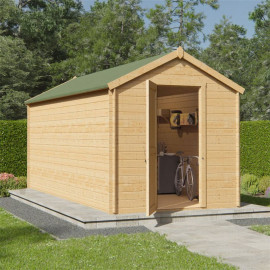 Billyoh Pro Apex Log Cabin W2.1m X D4.5m 19mm Tongue & Groove Walls & Wide Door