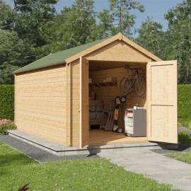 Billyoh Pro Apex Log Cabin W2.4m X D4.5m 19mm Tongue & Groove Walls & Wide Door