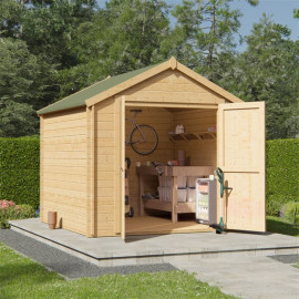Billyoh Pro Apex Log Cabin W2.4m X D2.4m 28mm Tongue & Groove Walls & Wide Door