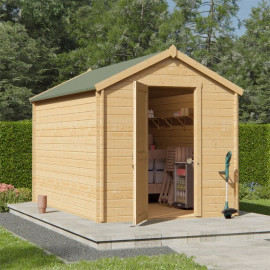 Billyoh Pro Apex Log Cabin W2.1m X D3.3m 28mm Tongue & Groove Walls & Wide Door