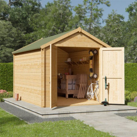 Billyoh Pro Apex Log Cabin W2.4m X D3.3m 28mm Tongue & Groove Walls & Wide Door