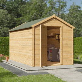 Billyoh Pro Apex Log Cabin W2.1m X D3.9m 28mm Tongue & Groove Walls & Wide Door