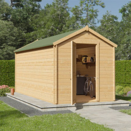 Billyoh Pro Apex Log Cabin W2.1m X D4.5m 28mm Tongue & Groove Walls & Wide Door