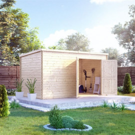 Billyoh Pro Pent Log Cabin W3.9m X D2.1m 19mm Tongue & Groove Walls