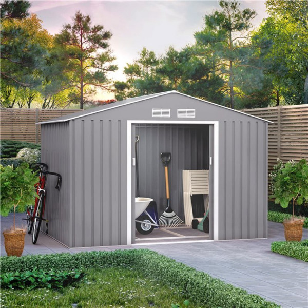 Buy 9x6 Ranger Apex Metal Shed With Foundation Kit Light Grey BillyOh Online - Sheds Buy 9x6 Ranger Apex Metal Shed With Foundation Kit Light Grey BillyOh Online - Sheds