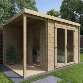 12 X 8 Pressure Treated Log Cabin Billyoh Porto Log Cabin 28mm