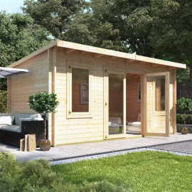 5 X 3 Log Cabin Billyoh Fraya Pent Log Cabin 44mm Thickness Wooden Log Cabin 5m X 3m