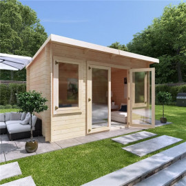 4 X 2.5 Log Cabin Billyoh Fraya Pent Log Cabin 28mm Thickness Wooden Log Cabin 4m X 2.5m