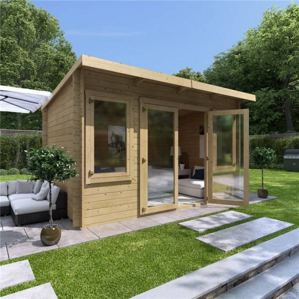 Buy 4 x 2.5 Pressure Treated Log Cabin BillyOh Fraya Pent Log Cabin 28mm Thickness Wooden Log Cabin 4.0m x 2.5m Online - Garden Houses & Buildings