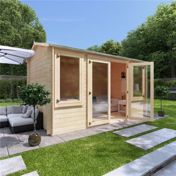 Buy 4 x 2.5 Log Cabin BillyOh Dorset Log Cabin 28mm Thickness Wooden Log Cabin 4m x 2.5m Reverse Apex Cabin Online - Garden Houses & Buildings